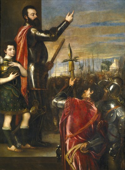 The Marquis of Vasto Addressing His Troops by Tiziano Vecelli